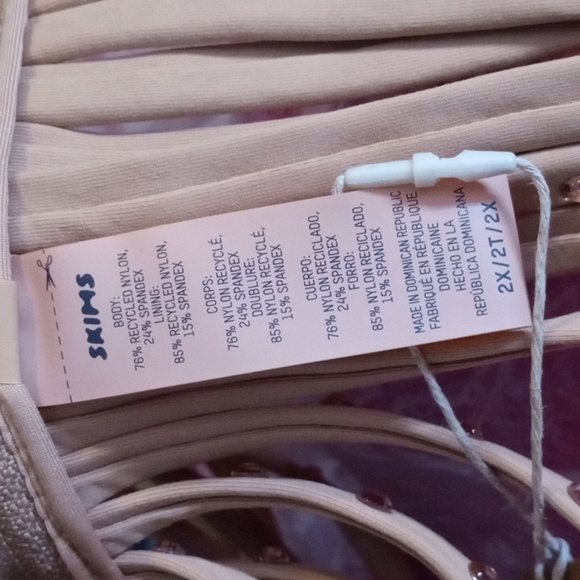 Skims Brown(Ochre) Rhinestone Swim Strappy Skirt New w/ tags Size 2XL Bling Zips - Picture 4 of 5